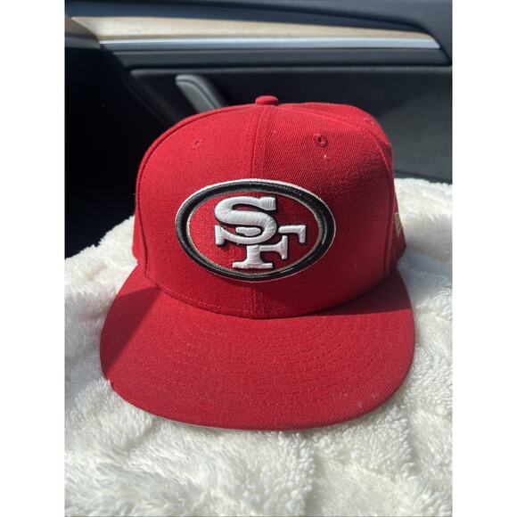 New Era Other - San Francisco 49ers Hat Cap Fitted Size 7 5/8 Red NFL Logo New Era 59fifty